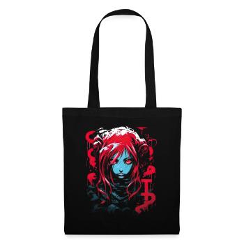 Anime Goth Girl Japanese Aesthetic Grunge Horror - Tote Bag - black - Front