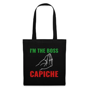Je suis le manager Capiche ? Italie Culture - Sac en tissu - noir - Devant