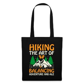 Wandern Wanderer Natur Trekking Outdoor Bergsteigerin - Stoffbeutel - Schwarz - Vorne