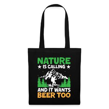Wandern Wanderer Outdoor Bergsteigen Natur Trekkin - Stoffbeutel - Schwarz - Vorne