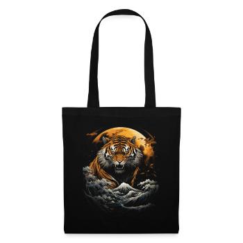 Tiger Artwork China Japanese Mythical - Tote Bag - black - Front