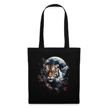 Clair De Lune, Tigre, Chinois, Japonais, Chine - Sac en tissu - noir - Devant