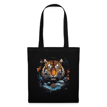 Clair De Lune, Tigre, Chinois, Japonais, Chine - Sac en tissu - noir - Devant