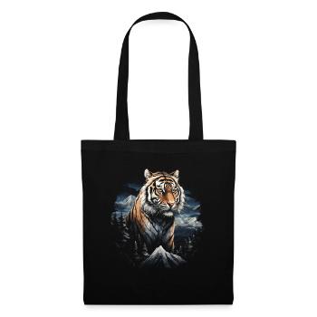 Tiger Natur Tiere - Stoffbeutel - Schwarz - Vorne