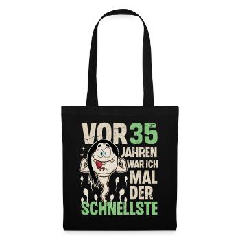 35. Geburtstag 35 Jahre War Ich Mal Der Schnellste - Stoffbeutel - Schwarz - Vorne