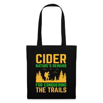 Wanderer, Wandern, Trekking, Outdoor, Natur, Alkohol, Getränk - Stoffbeutel - Schwarz - Vorne