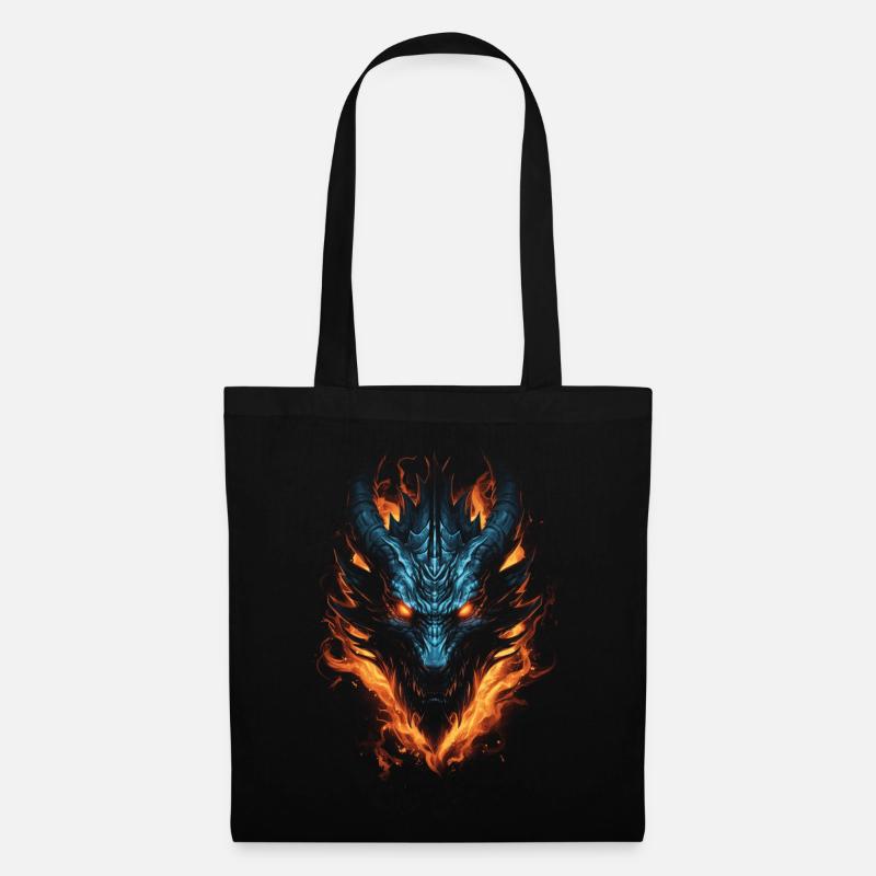 Drache Feuer Mystisch Drachen - Stoffbeutel - Schwarz