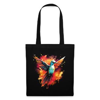 Kolibri Kunstwerk Bunt Vogelliebhaber - Stoffbeutel - Schwarz - Vorne