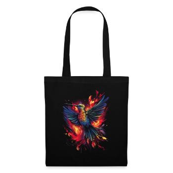 Kolibri Kunstwerk Bunt Vogelliebhaber - Stoffbeutel - Schwarz - Vorne
