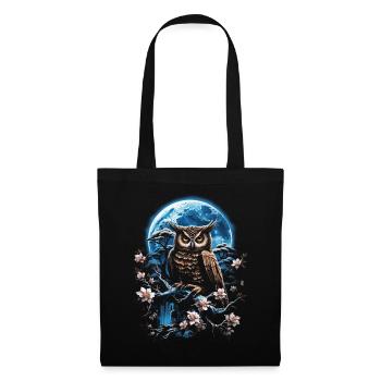 Eule Fantasie Japanisch Mythologie Magisch - Stoffbeutel - Schwarz - Vorne