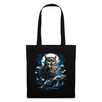 Eule Fantasie Japanisch Mythologie Magisch - Stoffbeutel - Schwarz - Vorne