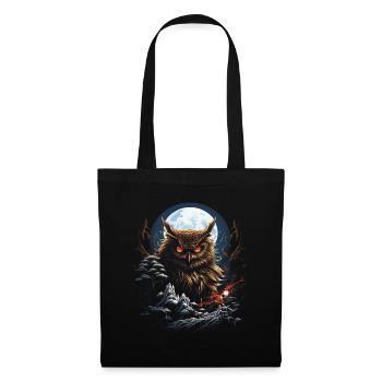 Eule Fantasie Japanisch Mythologie Magisch - Stoffbeutel - Schwarz - Vorne