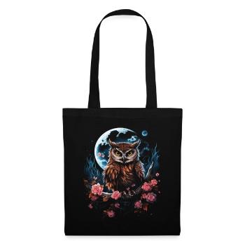 Eule Fantasie Japanisch Mythologie Magisch - Stoffbeutel - Schwarz - Vorne