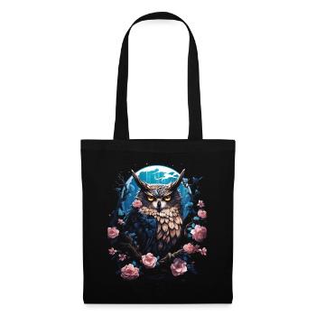 Eule Fantasie Japanisch Mythologie Magisch - Stoffbeutel - Schwarz - Vorne