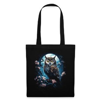 Eule Fantasie Japanisch Mythologie Magisch - Stoffbeutel - Schwarz - Vorne