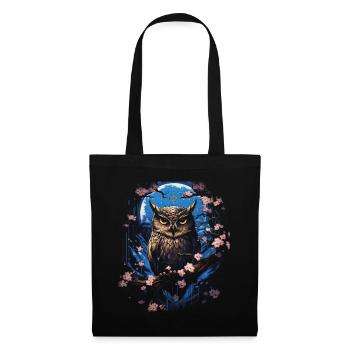 Eule Fantasie Japanisch Mythologie Magisch - Stoffbeutel - Schwarz - Vorne