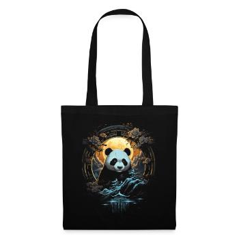Panda Chinois Japonais Asie Bambou Kawaii - Sac en tissu - noir - Devant