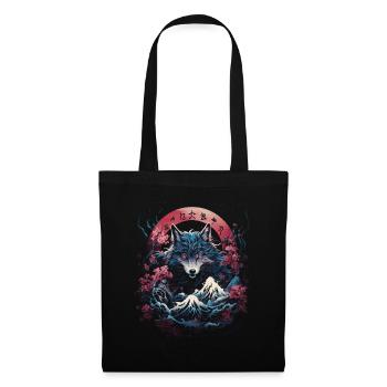 Wolf Japanisch Japanische Kunst Anime Traditionell - Stoffbeutel - Schwarz - Vorne