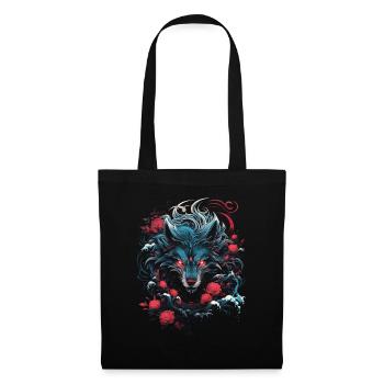 Wolf Japanisch Japanische Kunst Anime Traditionell - Stoffbeutel - Schwarz - Vorne