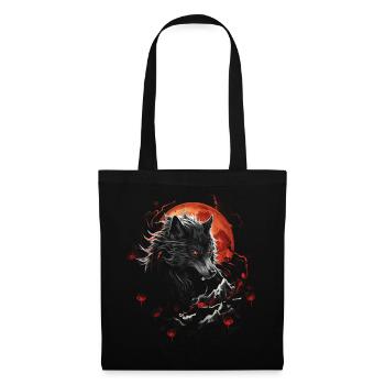 Loup Japonais Art Japonais Anime Traditionnel - Sac en tissu - noir - Devant