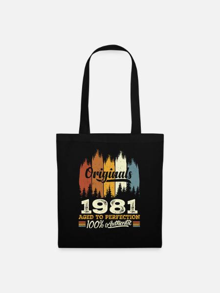 1981 Vintage Cadeau D'anniversaire 1981 Original - Sac en tissu - noir