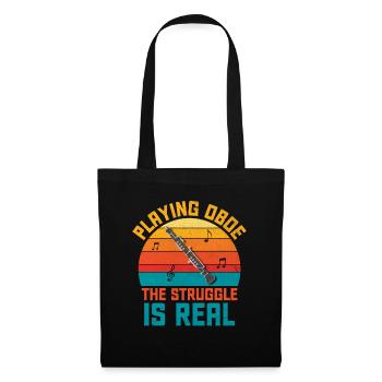 Oboe Player Oboe Basoonist Marching Band Instrumen - Tote Bag - black - Front
