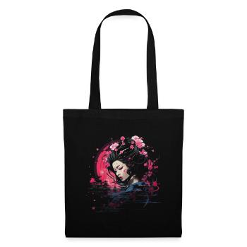 Geisha Manga Japon Art du samouraï - Sac en tissu - noir - Devant