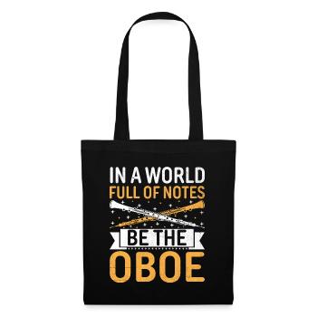 Oboist Oboe Basoonist Marching Band Instrumen - Stoffbeutel - Schwarz - Vorne