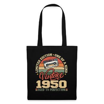 Vintage 1950er Jahre Retro 1950er Jahre Geburtstagsgeschenk - Stoffbeutel - Schwarz - Vorne