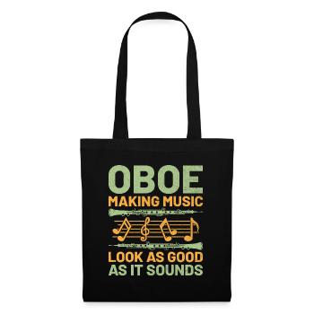 Oboist Oboe Basoonist Marching Band Instrumen - Stoffbeutel - Schwarz - Vorne