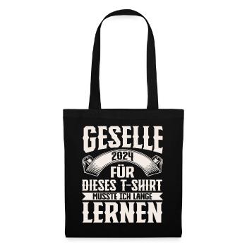 Geselle Gesellenprüfung 2024 - Stoffbeutel - Schwarz - Vorne