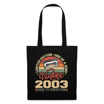 Jahrgang 2003 Retro Geburtstagsgeschenk 2003 - Stoffbeutel - Schwarz - Vorne