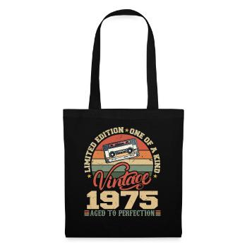 Jahrgang 1975 Retro Geburtstagsgeschenk 1975 - Stoffbeutel - Schwarz - Vorne