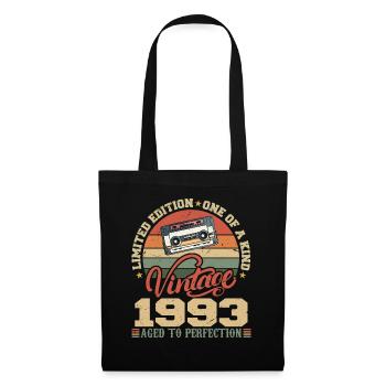 Jahrgang 1993 Retro Geburtstagsgeschenk 1993 - Stoffbeutel - Schwarz - Vorne