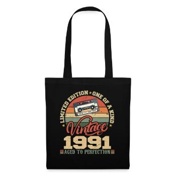 Vintage 1991 Cadeau D'anniversaire Retro 1991 - Sac en tissu - noir - Devant