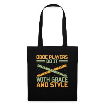 Oboe Player Oboe Basoonist Marching Band Instrumen - Tote Bag - black - Front