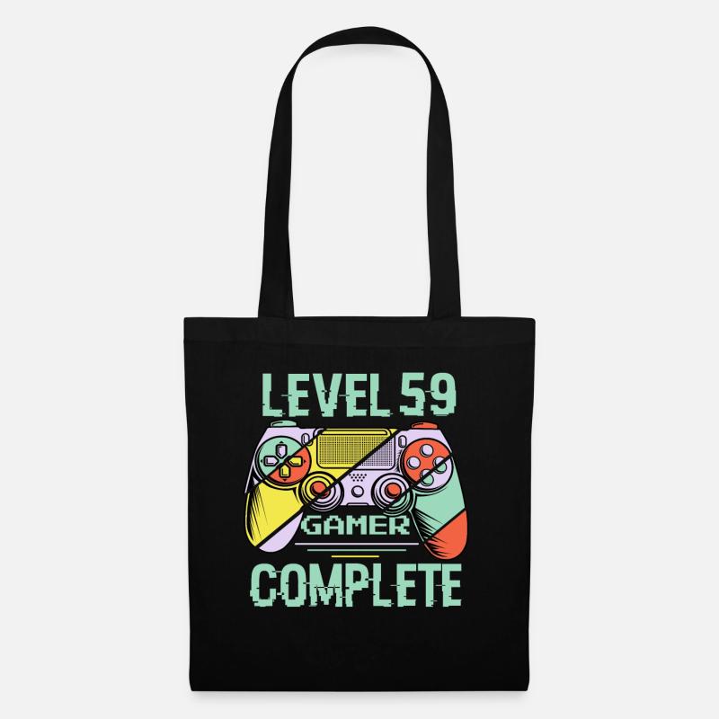 Level 59 Abschließen 59 Jahre Gamer Level 59 Abschließen - Stoffbeutel - Schwarz
