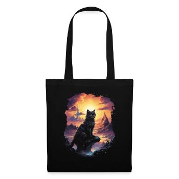 Artwork Cat Kitten Fantasy Fairy Tale - Tote Bag - black - Front