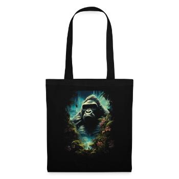 Gorilla Kunstwerk Natur Tier - Stoffbeutel - Schwarz - Vorne