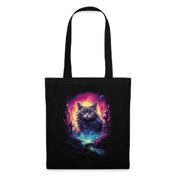 Artwork Cat Kitten Fantasy Fairy Tale - Tote Bag - black - Front