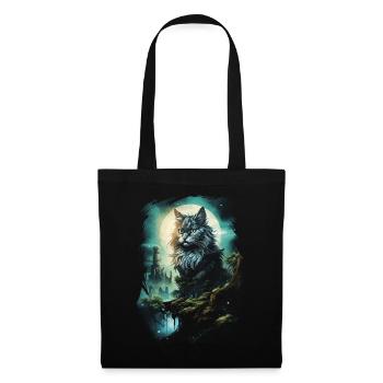Artwork Cat Kitten Fantasy Fairy Tale - Tote Bag - black - Front
