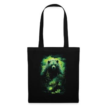 Fantasy Bär Braunbär Monster Verwunschen Mythisch - Stoffbeutel - Schwarz - Vorne