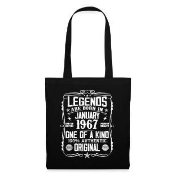 Cadeau D'anniversaire Nées En Janvier 1967 - Sac en tissu - noir - Devant