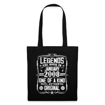 Birthday gift born in January 2008 - Tote Bag - black - Front