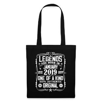 Cadeau D'anniversaire Nées En Janvier 2019 - Sac en tissu - noir - Devant