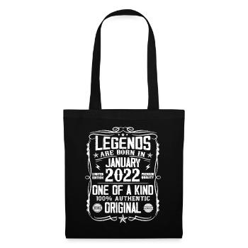 Cadeau D'anniversaire Nées En Janvier 2022 - Sac en tissu - noir - Devant