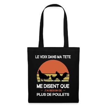 Papys Poules Humour Mamans Poules - Sac en tissu - noir - Devant