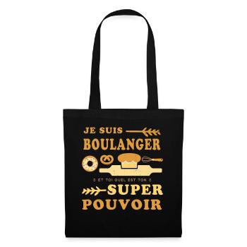 Boulanger Humour Boulangerie - Sac en tissu - noir - Devant