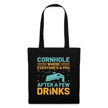 Cornhole Spieler Cornhole Sport Lustig Cornhole Be - Stoffbeutel - Schwarz - Vorne