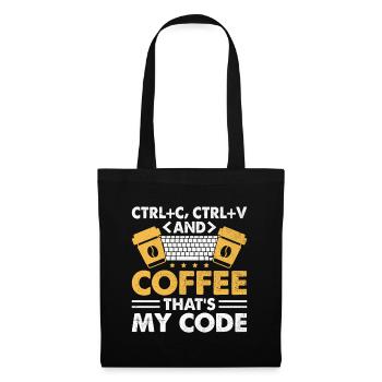 Café Codage Programmeur Codeur Développeur Nerd Coff - Sac en tissu - noir - Devant